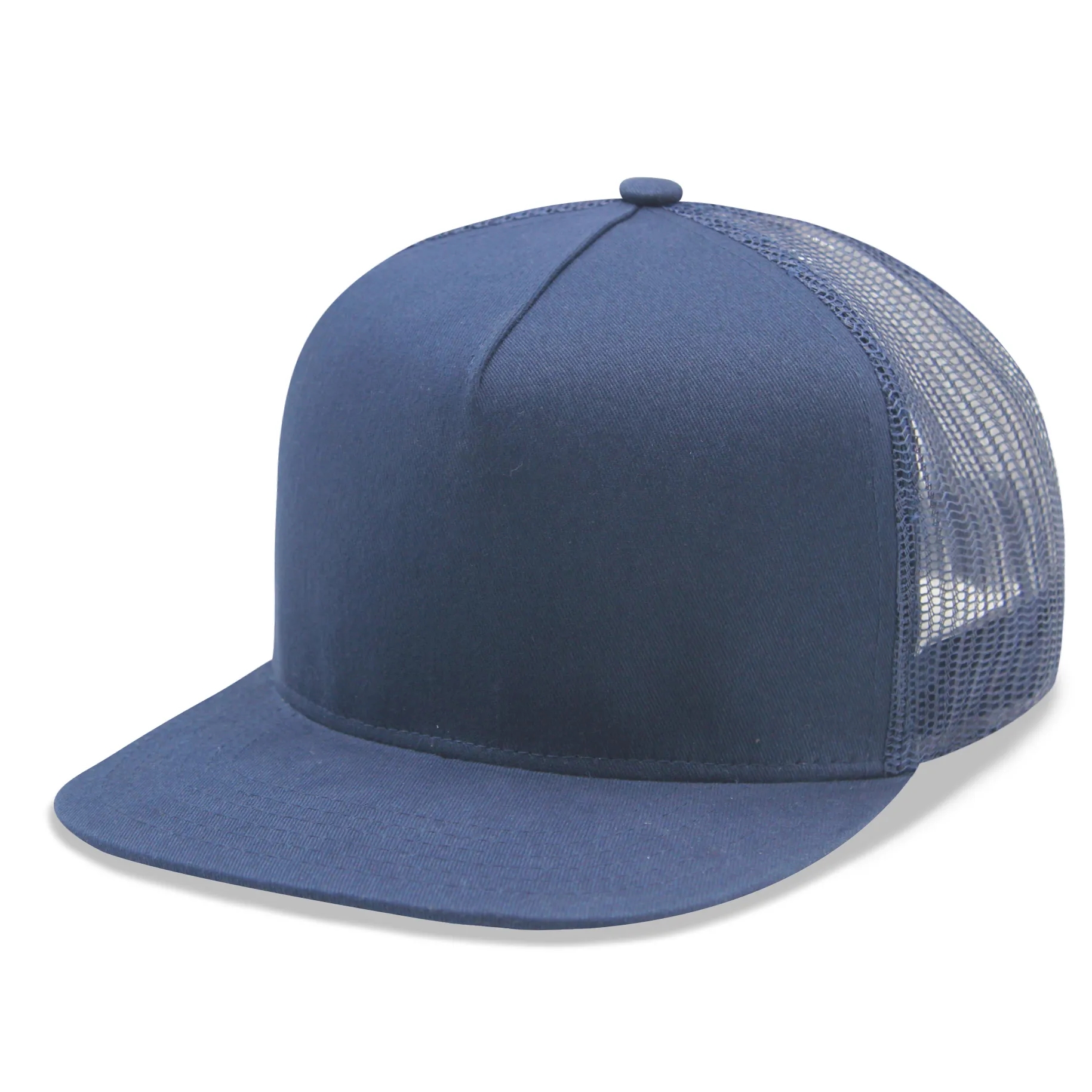 5 Panels Flat Bill Mesh Back Trucker Cap