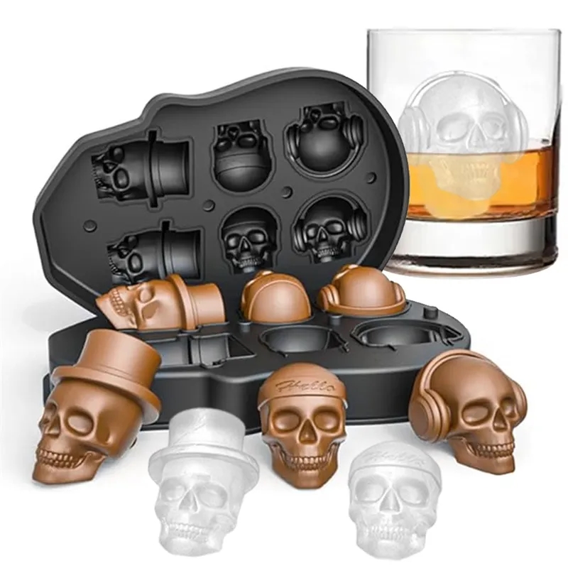 6-Grid Skull Ice Ball Maker 8