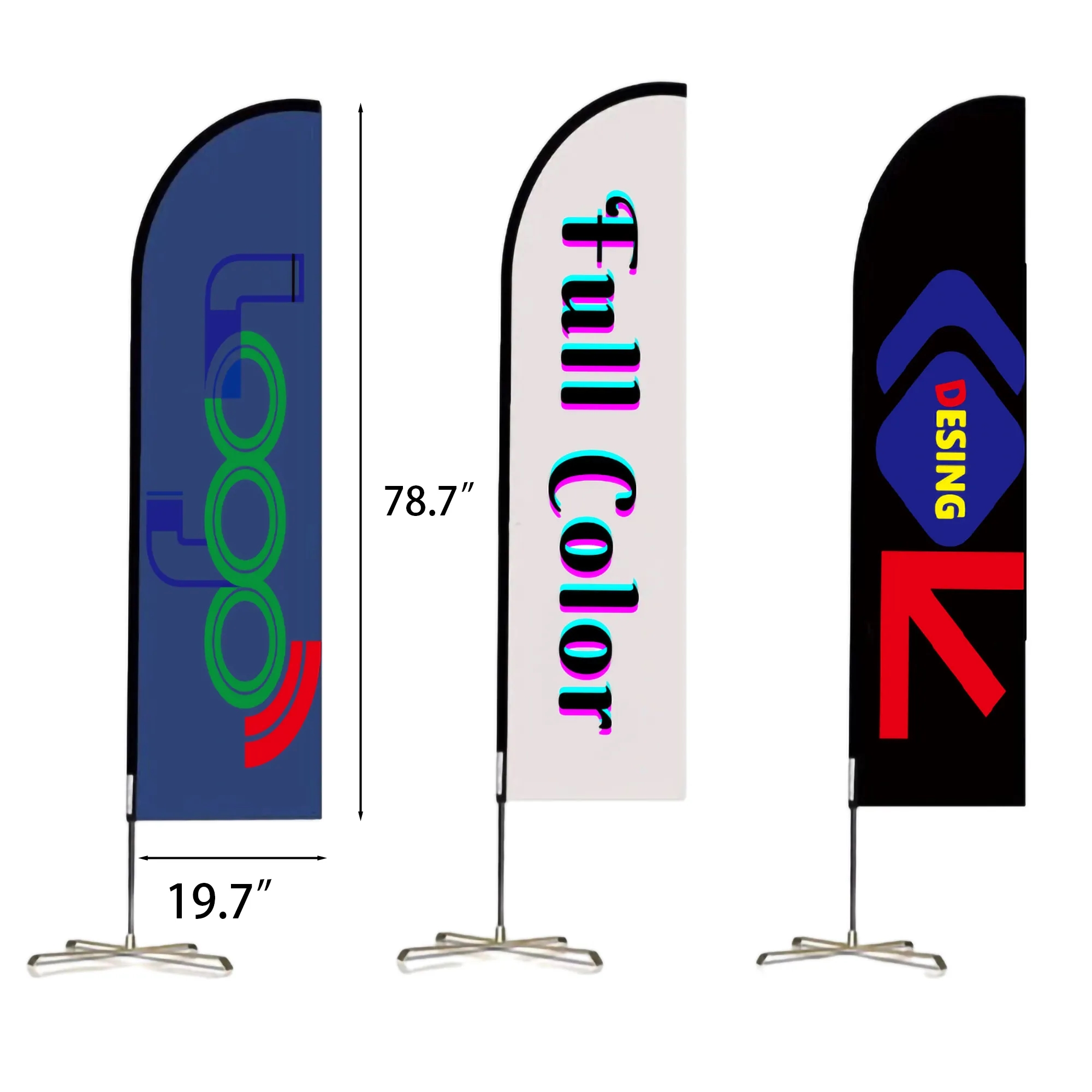 Custom Double Side Adversting Beach Knife Flag Kit 2