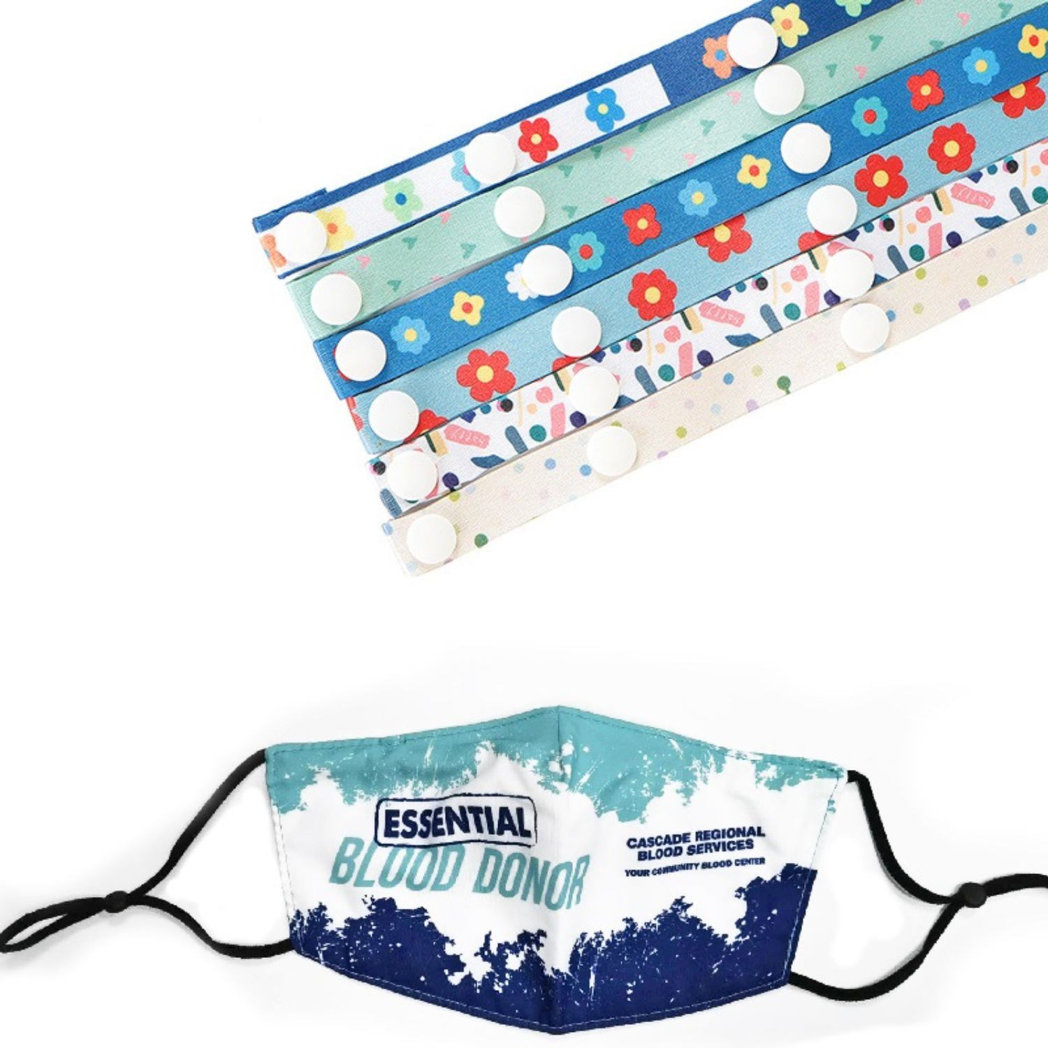 3 Layer Safety Face Mask Lanyard Combo w/ Full Color Imprint 3