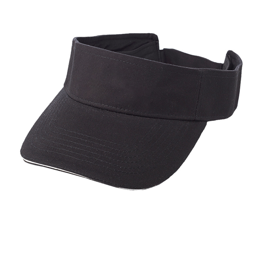 Solid Color Brushed Cotton Visor with Sweatband 3