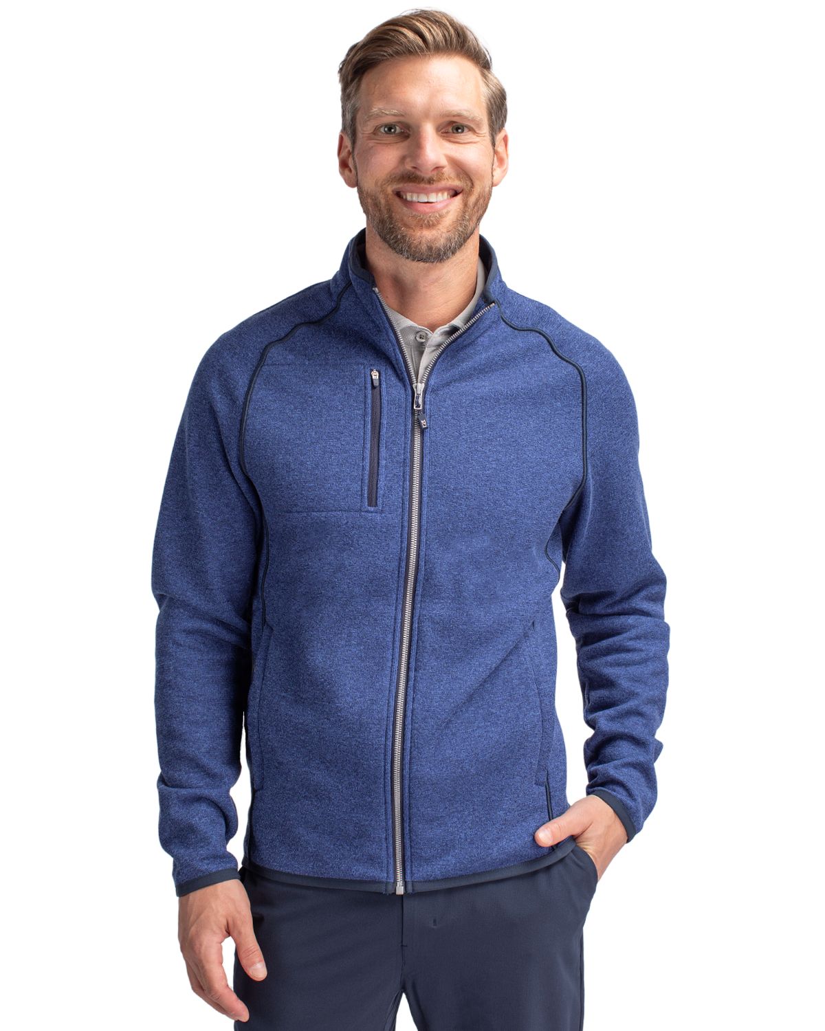 Cutter & Buck Mainsail Sweater-Knit Mens Full Zip Jacket 51