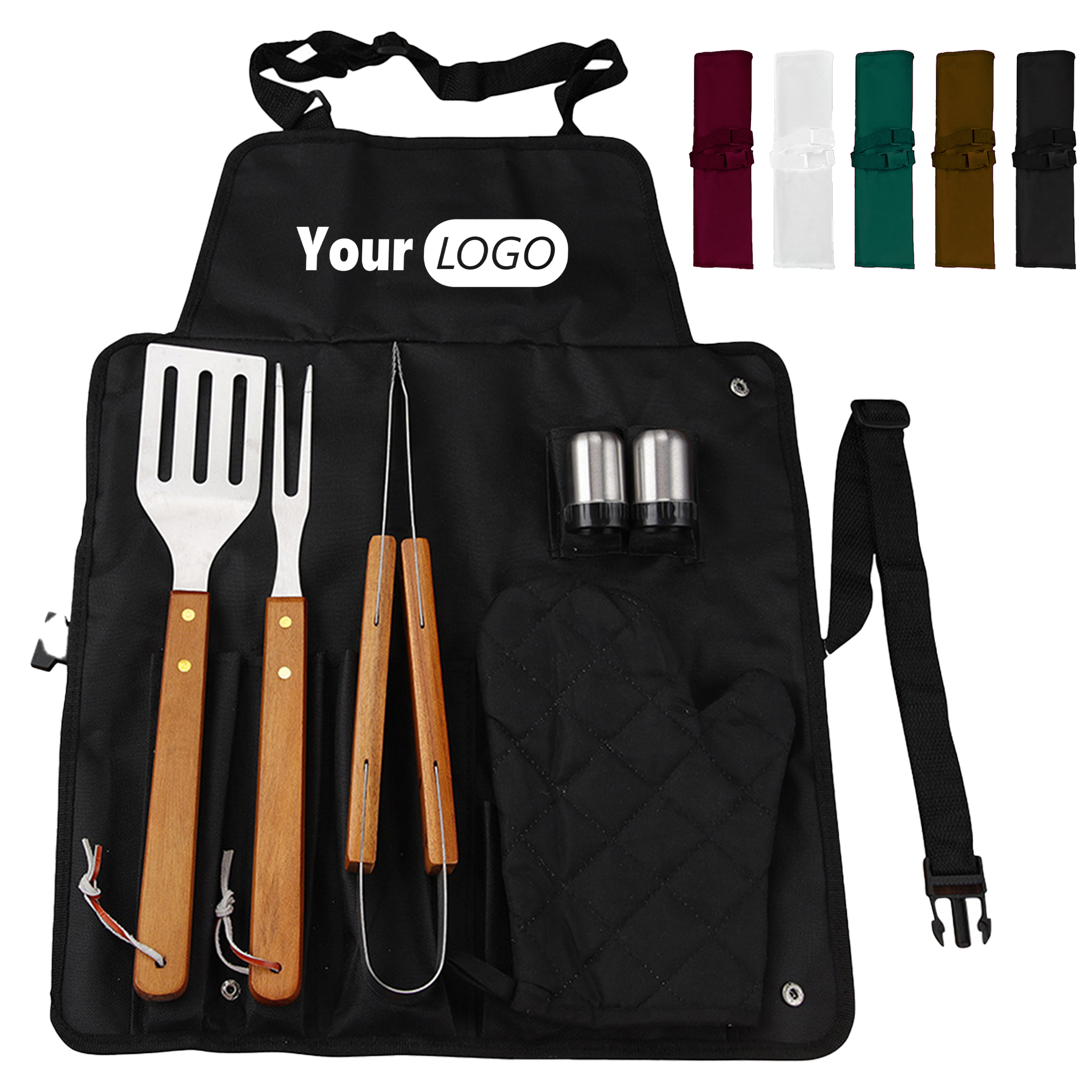 Oxford Portable Bbq Grill Tool Set With Storage Apron 2