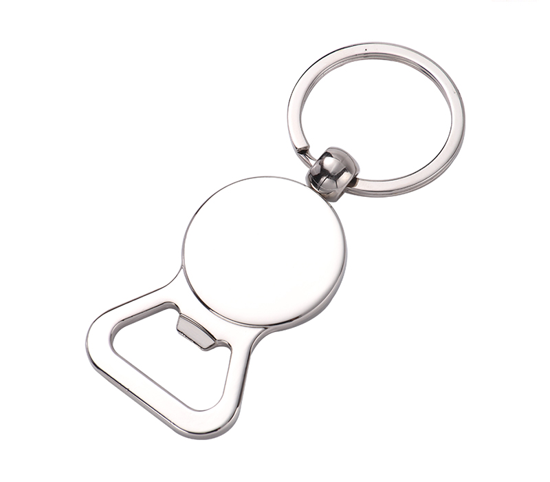 Silver Zinc Bottle Opener Keychain 2