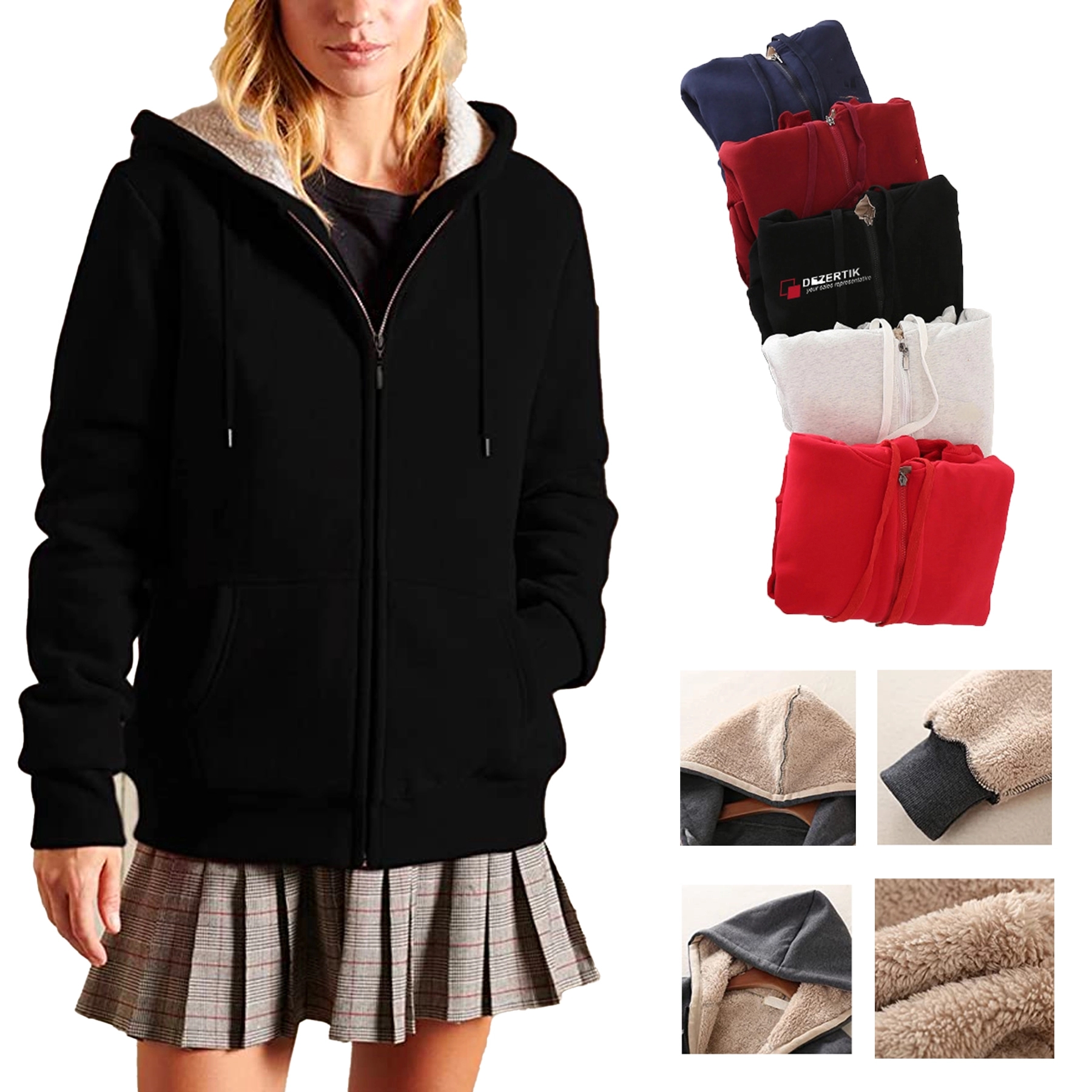 Ladies' Heavyweight Sherpa-Lined Hooded Fleece Jacket 2
