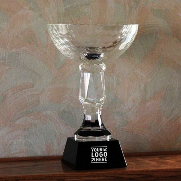 Jumbo Crystal Bowl Trophy on Black Base 2