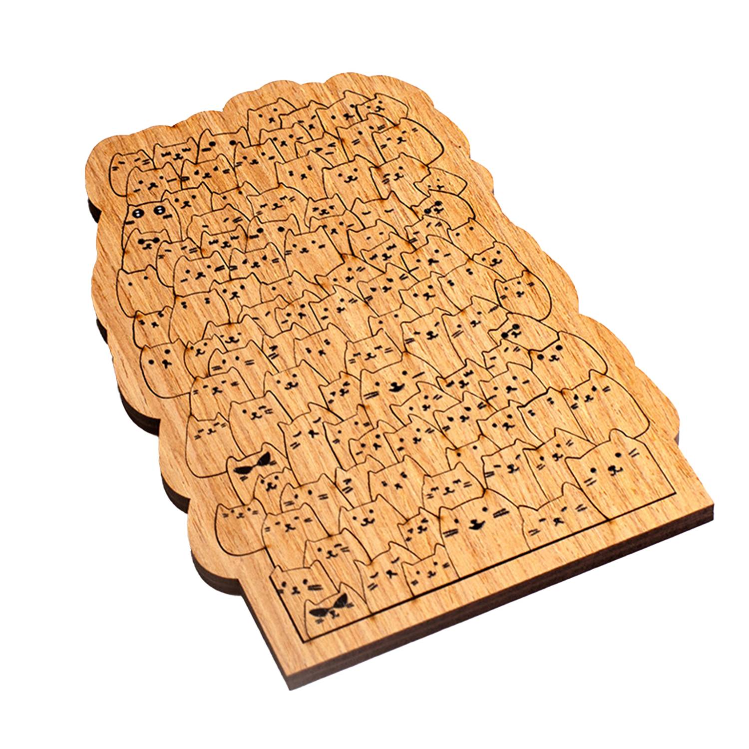Hundred Cats Wooden Puzzle Toy 100 Pieces 8
