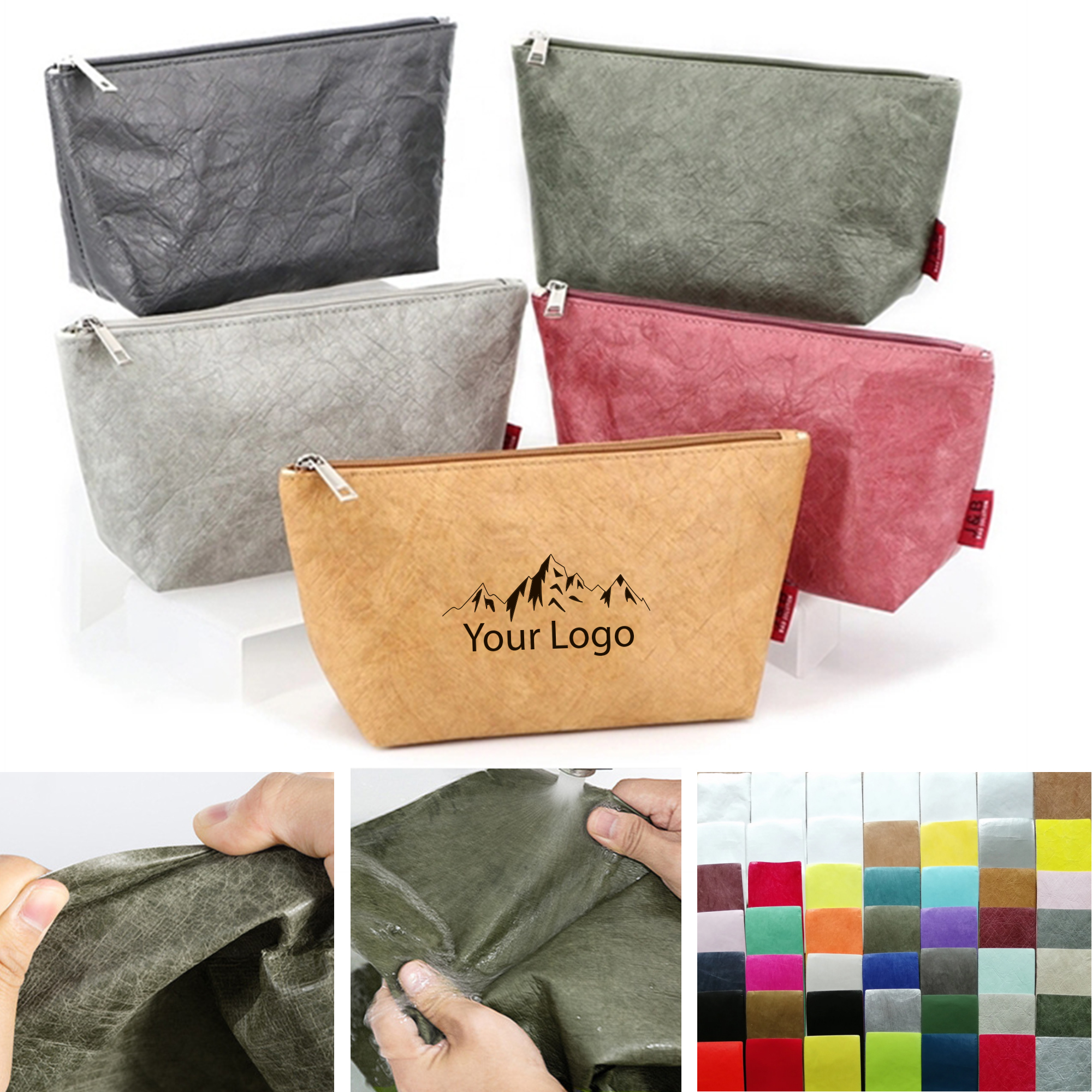Reusable Dupont Paper Toiletry Bag Zipper Organizer 3