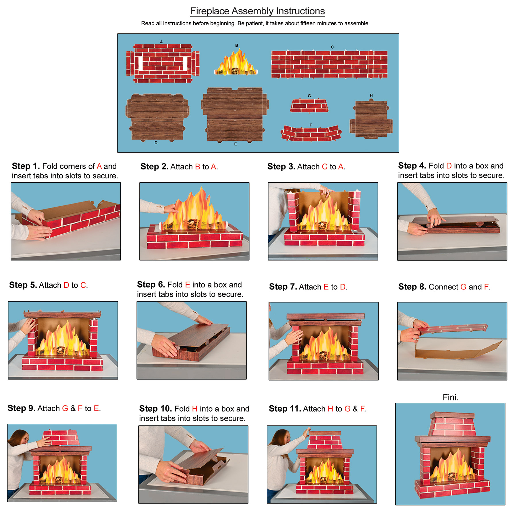 3-D Fireplace Props 2