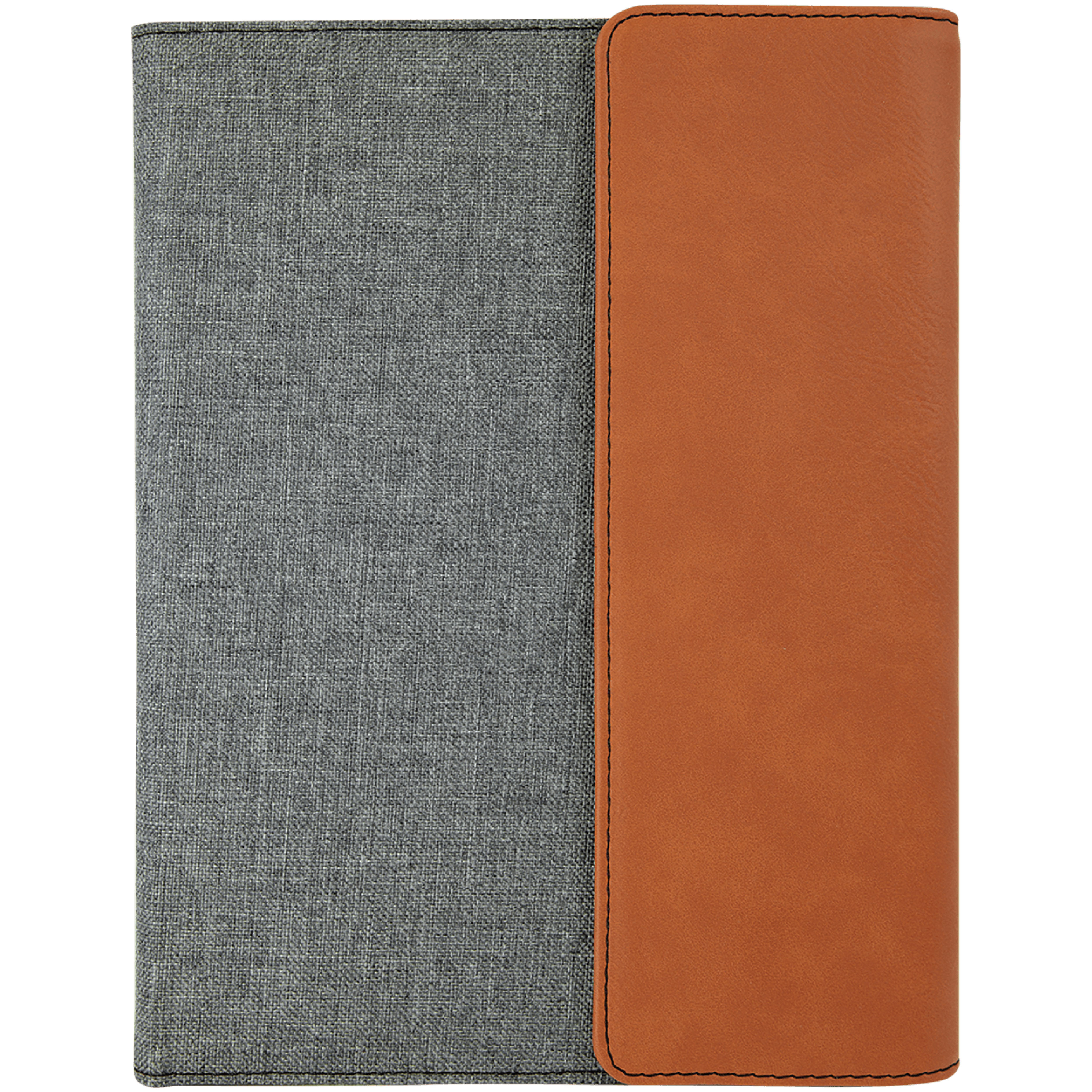 7" x 9" Rawhide Leatherette & Gray Canvas Portfolio 4