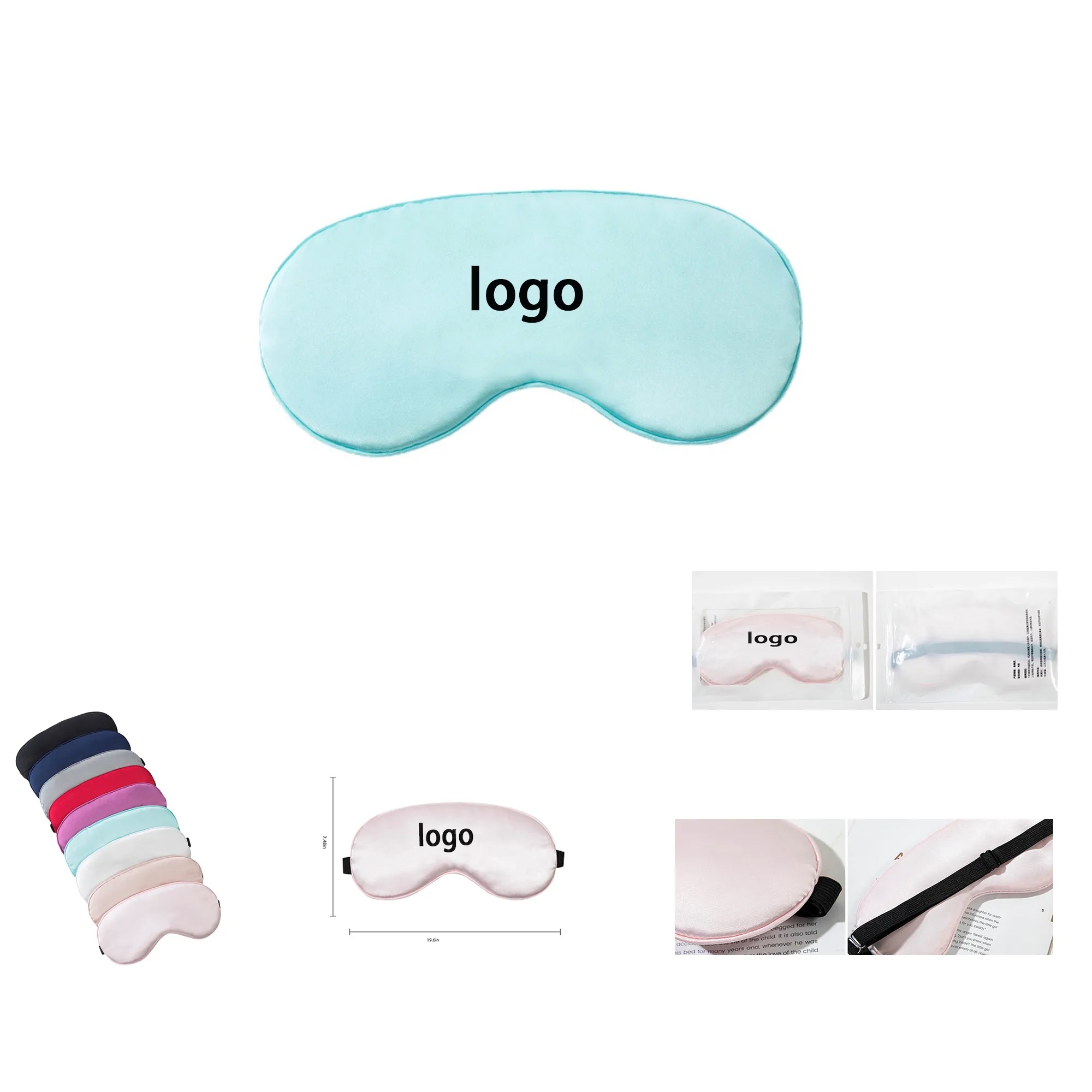 Soft Satin Blackout Sleeping Eye Mask with Adjustable Straps