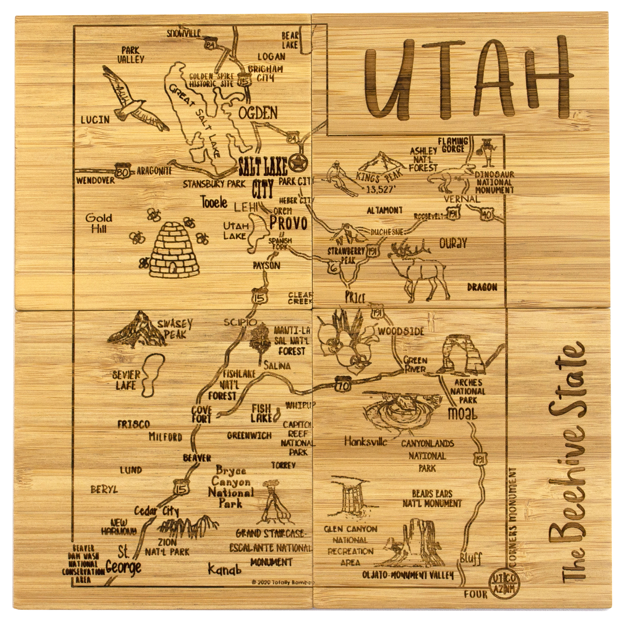 Utah Puzzle Coaster Set 9