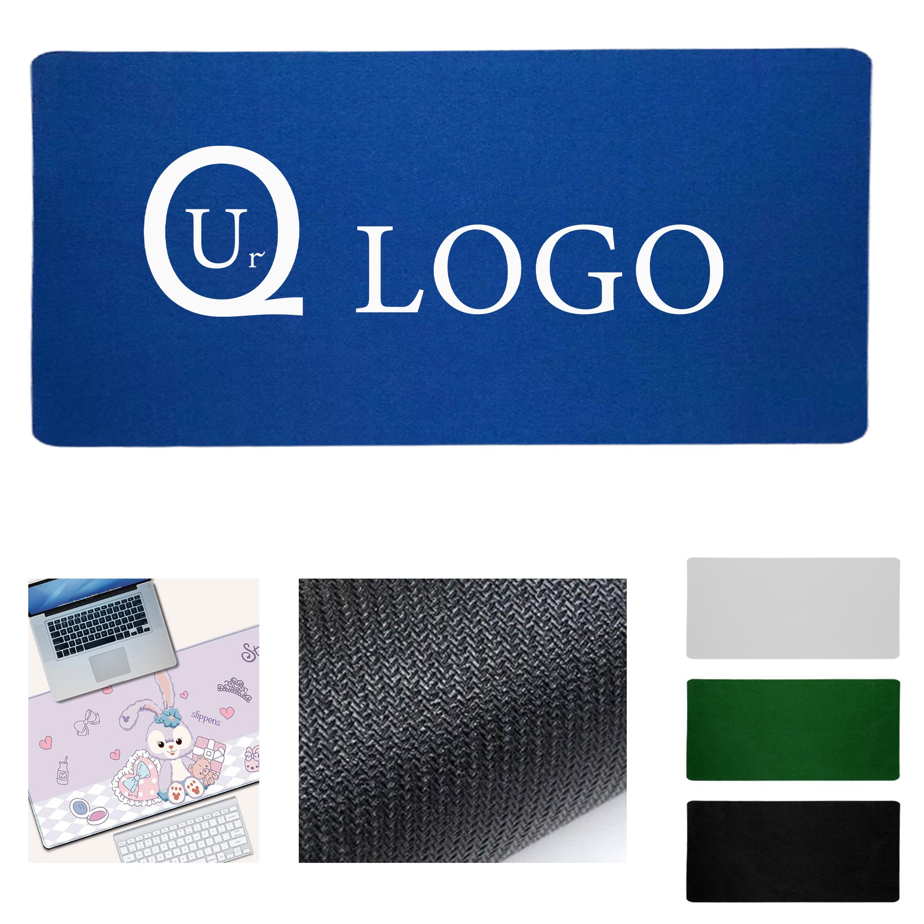 8.66 X 7.09 X 0.08 Inch Mouse Mat W/ Stitched Edges 2