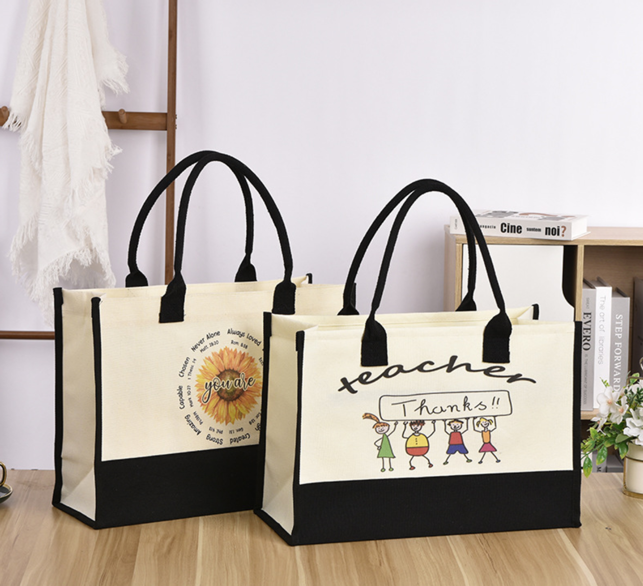Natural Canvas or Jute Tote, custom tote bag with logo imprint 2