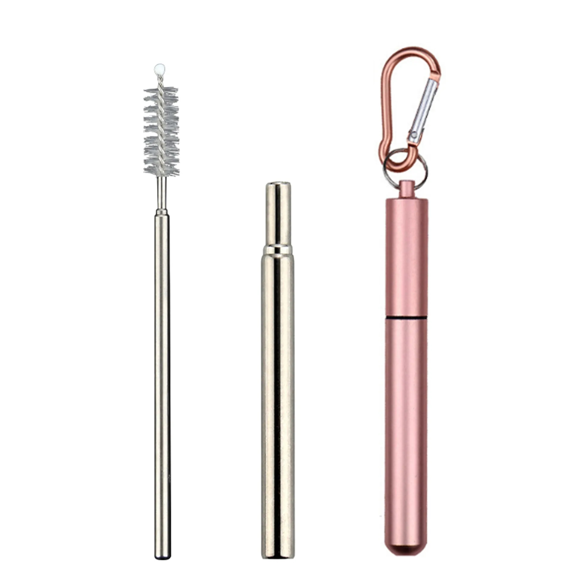 MOQ50 304 Telescopic Straw Aluminum Case Foldable Set 5