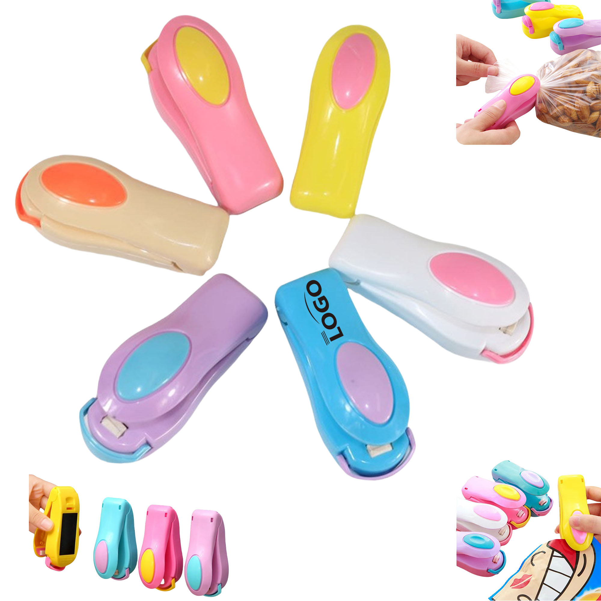 Portable 6 Color Mini Bag Sealer Clips 3
