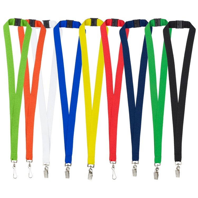 "OWEN" 3/4" Blank Lanyard with Breakaway Safety Release Attachment - Bulldog Clip 1