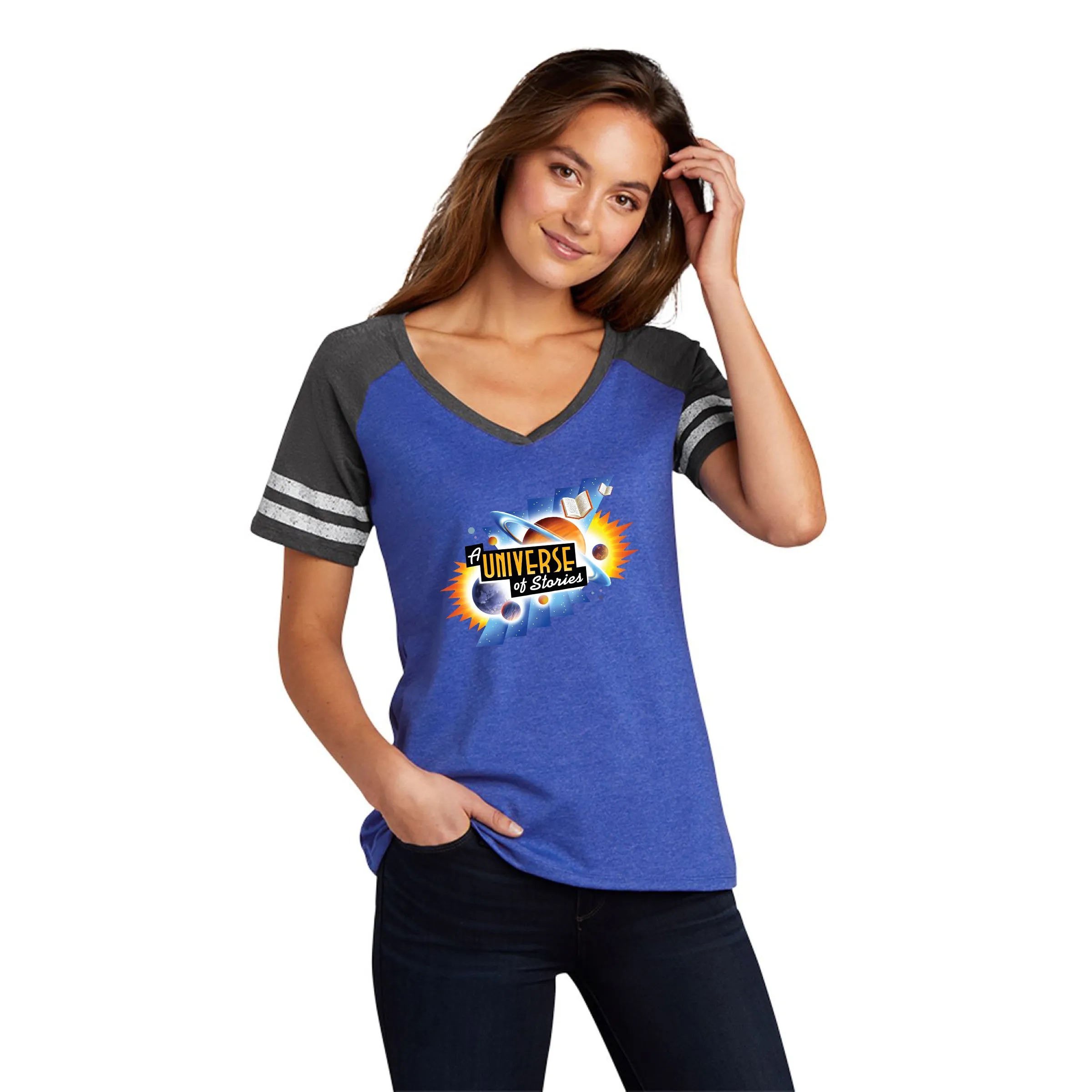 DISTRICT MADE(R) LADIES GAME V-NECK TEE 10