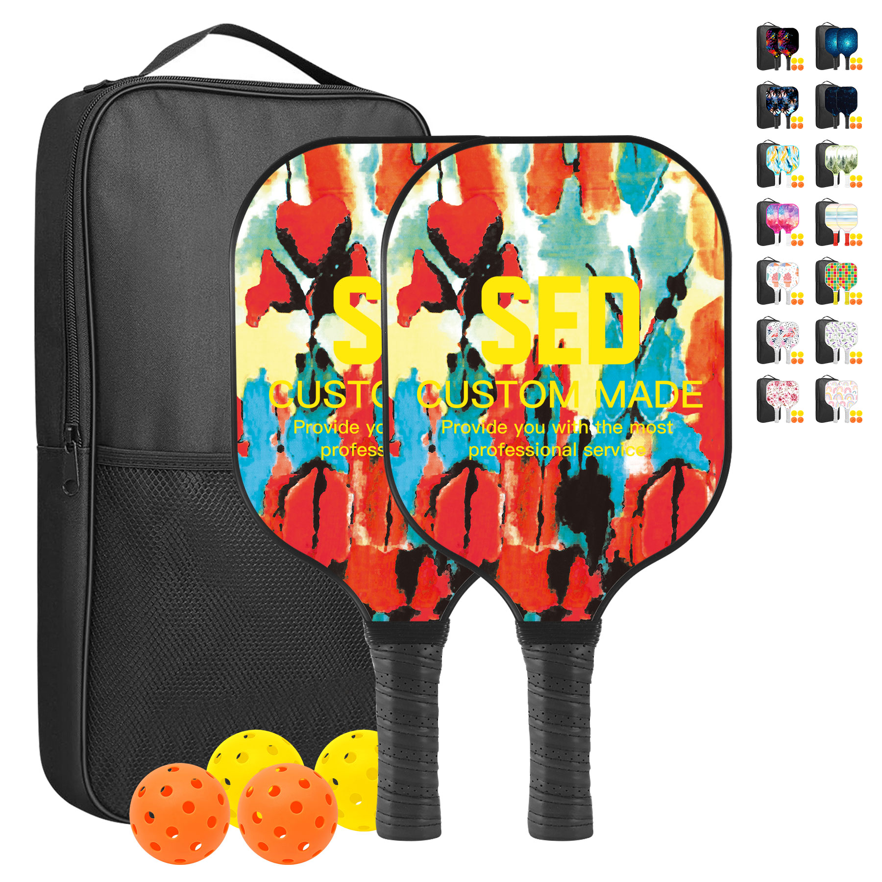 Custom Pickleball Racket Paddle & Ball Set With Carrying Bag 5