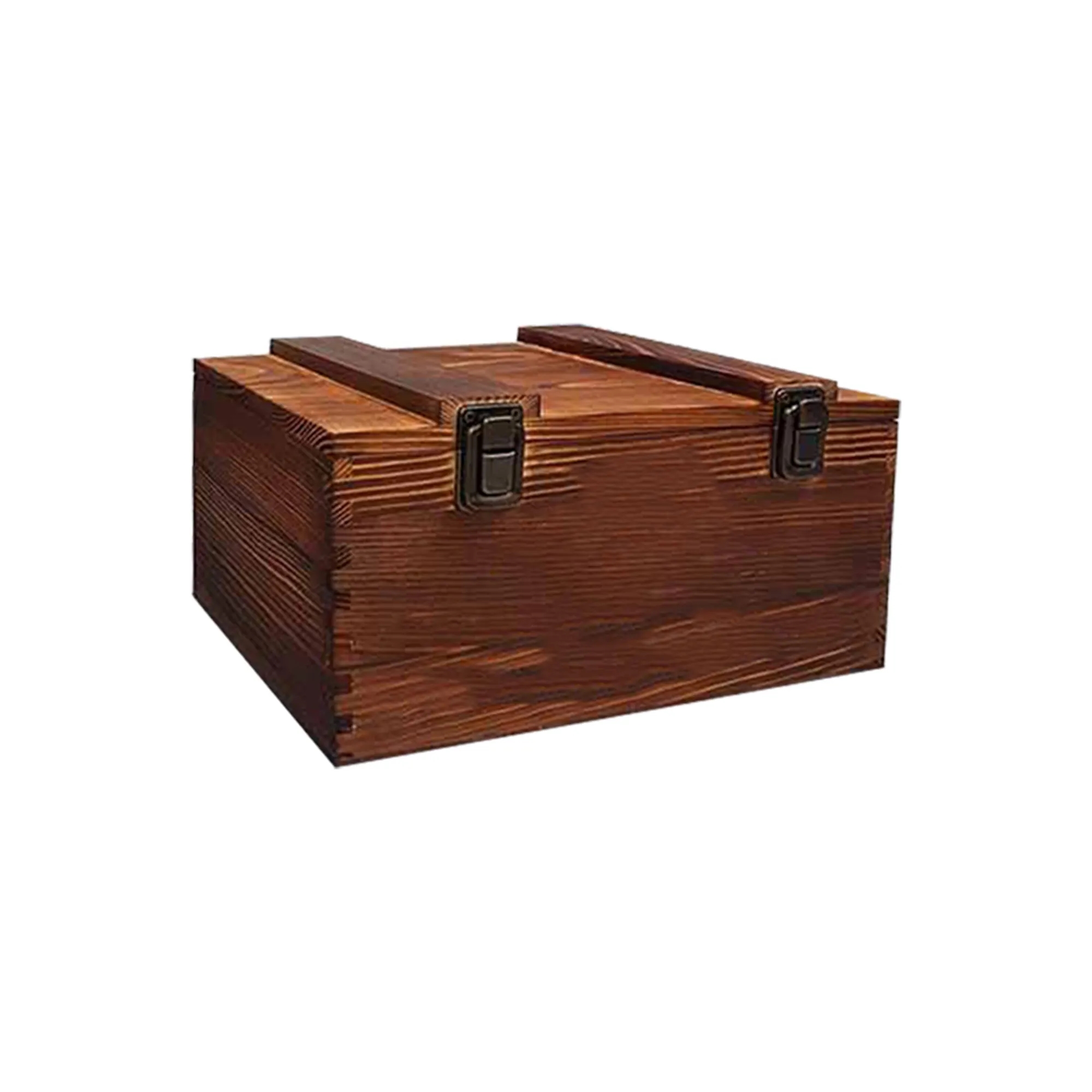 Wooden Box Set with Glass Wine 2