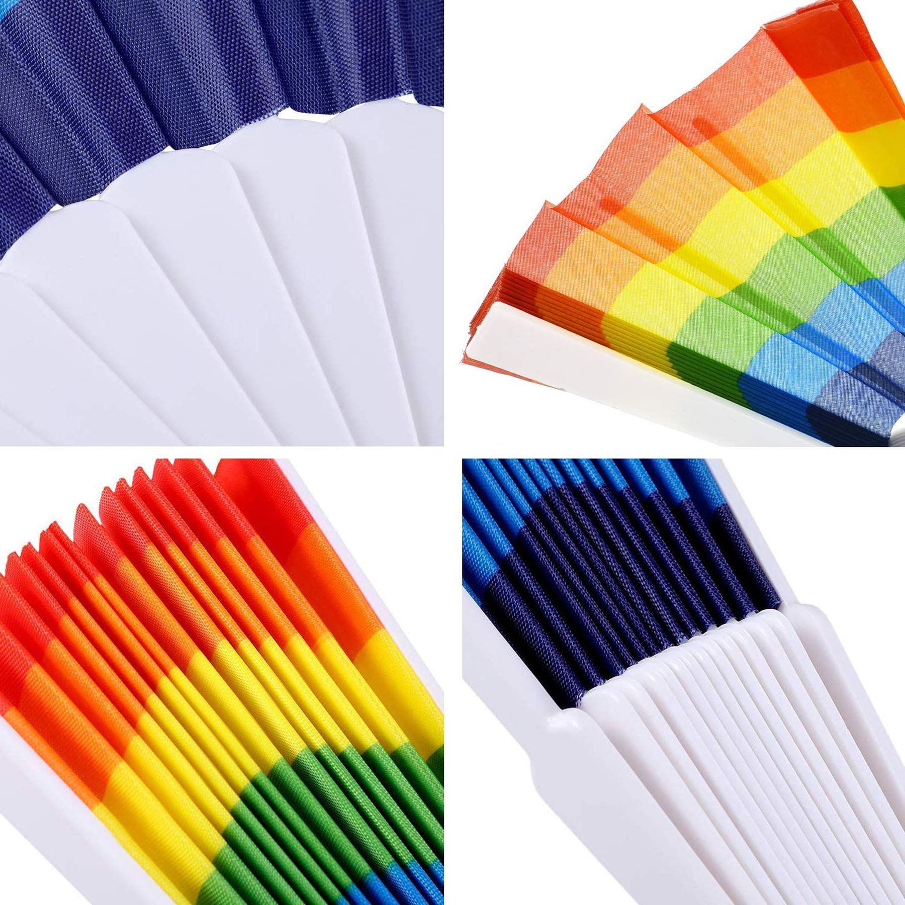 9 Inch Rainbow Pride Folding Hand Fans For Edm Music Club Event 6