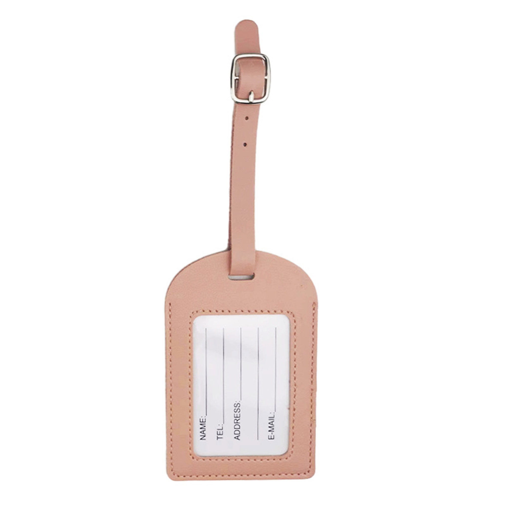 Debossed PU Leather Luggage Tag with Large Visable Window 10