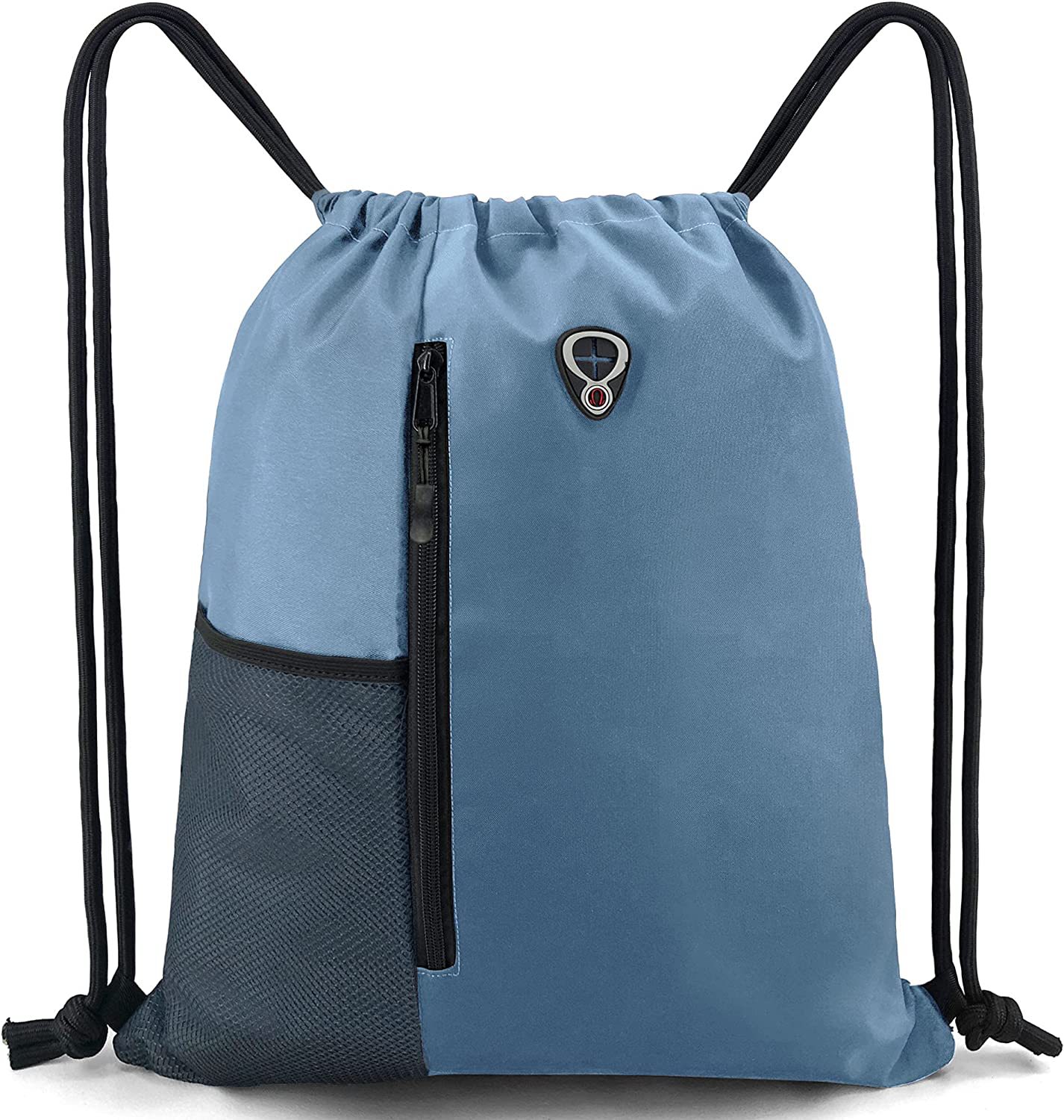 Drawstring Backpack with Zipper and Mesh Pockets 9
