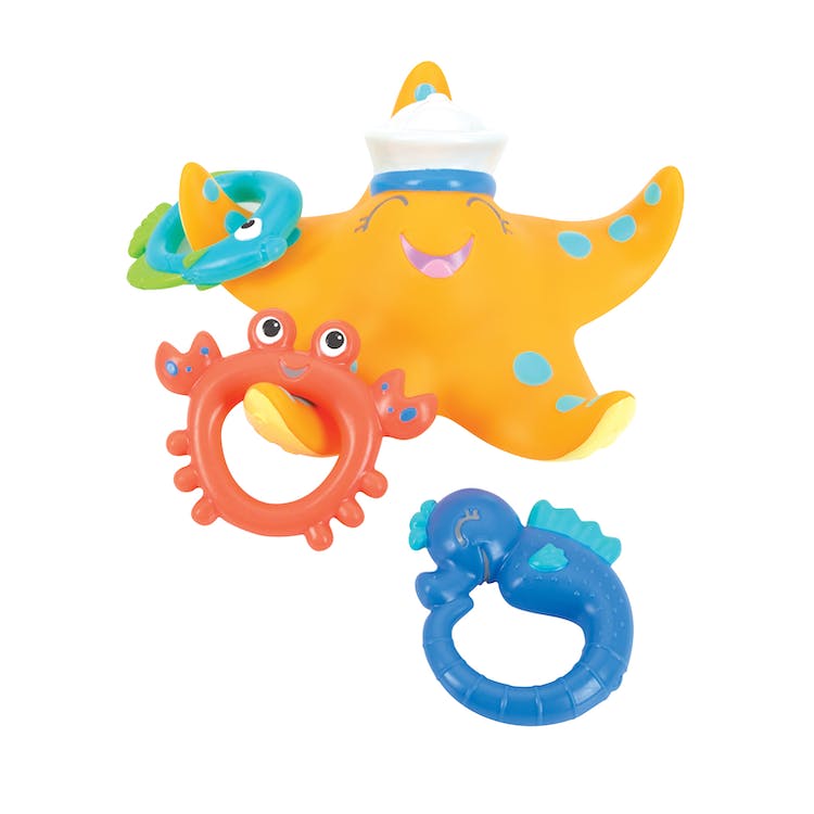 Nuby Starfish Ring Toss Bath Toys - 3 Toss Rings 1