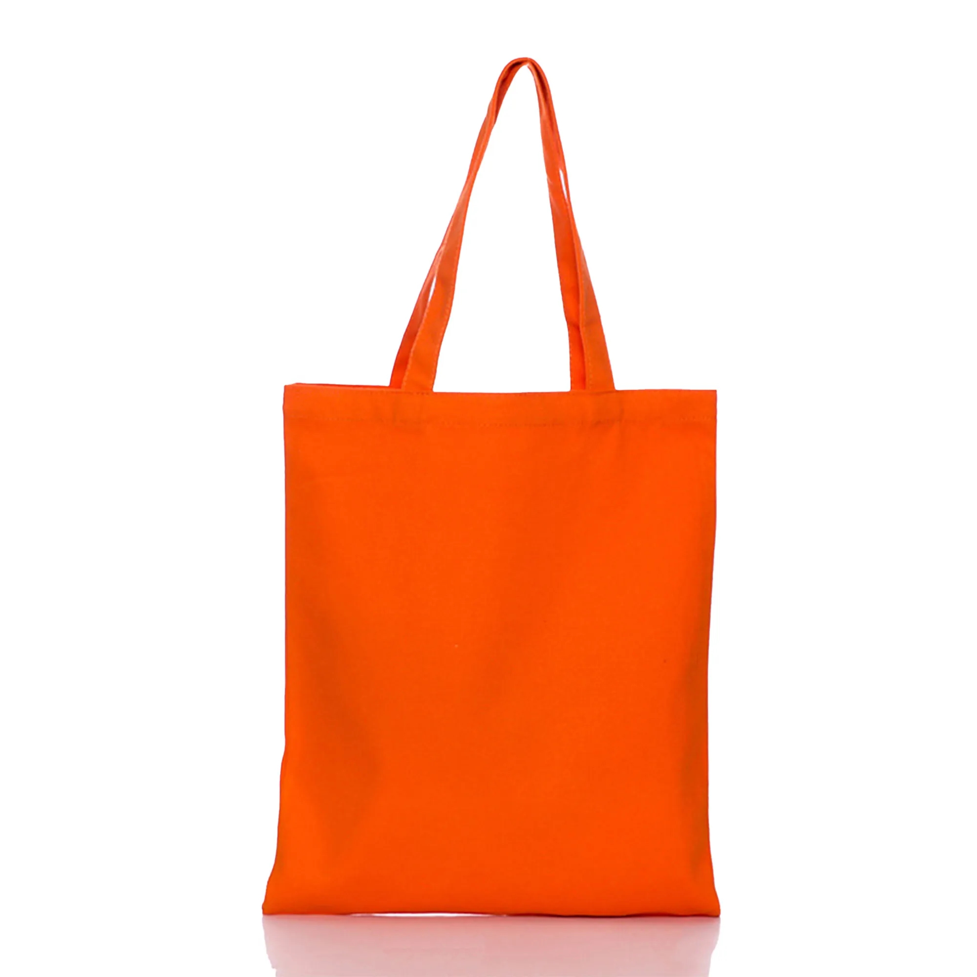 MOQ 10 Polyester Cotton Solid Color Hand-Held Canvas Bag, custom tote bag with logo imprint 12