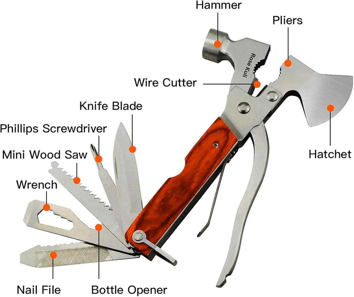 Multi-Functional Folding Claw Hammer Pilers Tool 8
