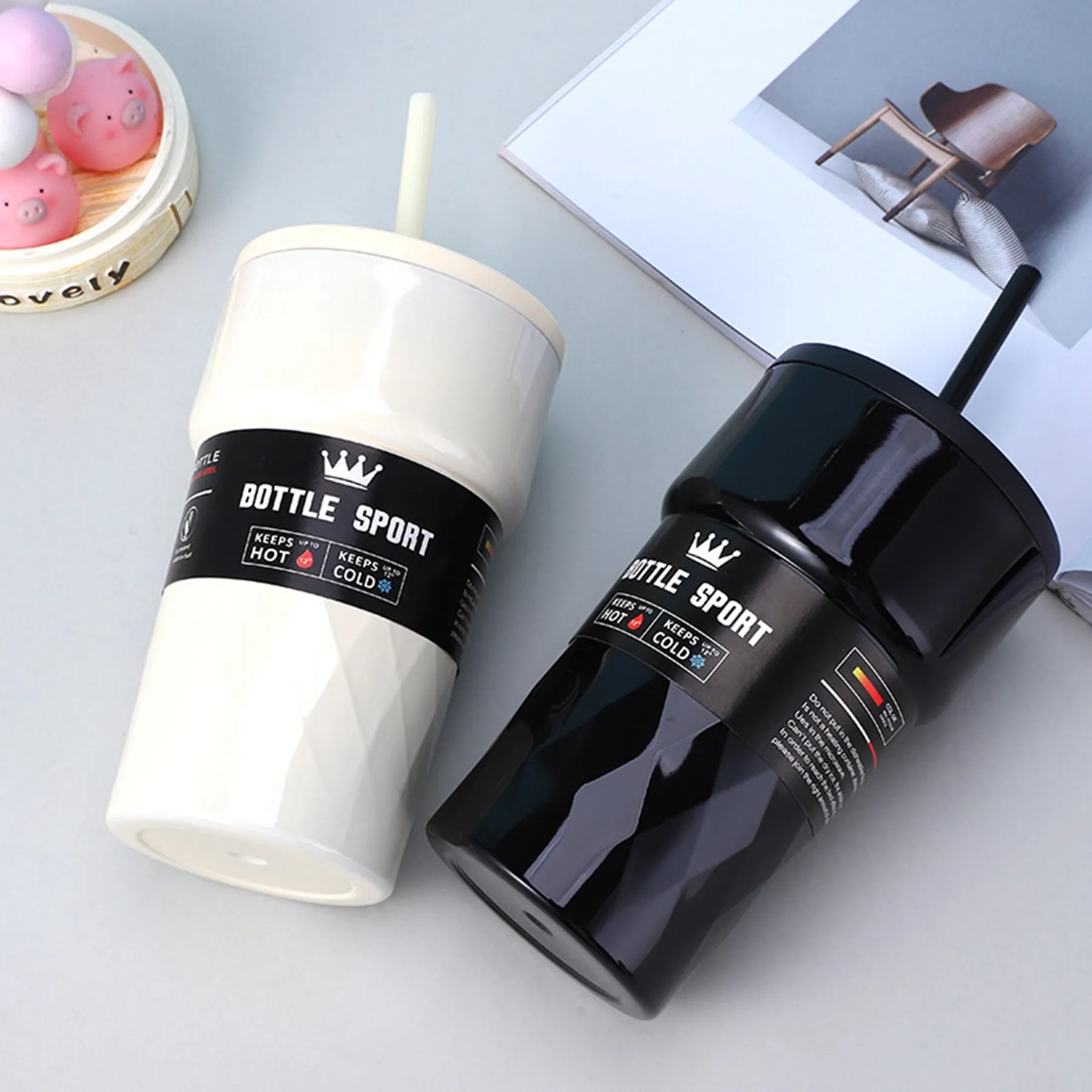 17 Oz. Double Wall Stainless Steel Tumbler with Lid & Straw 3