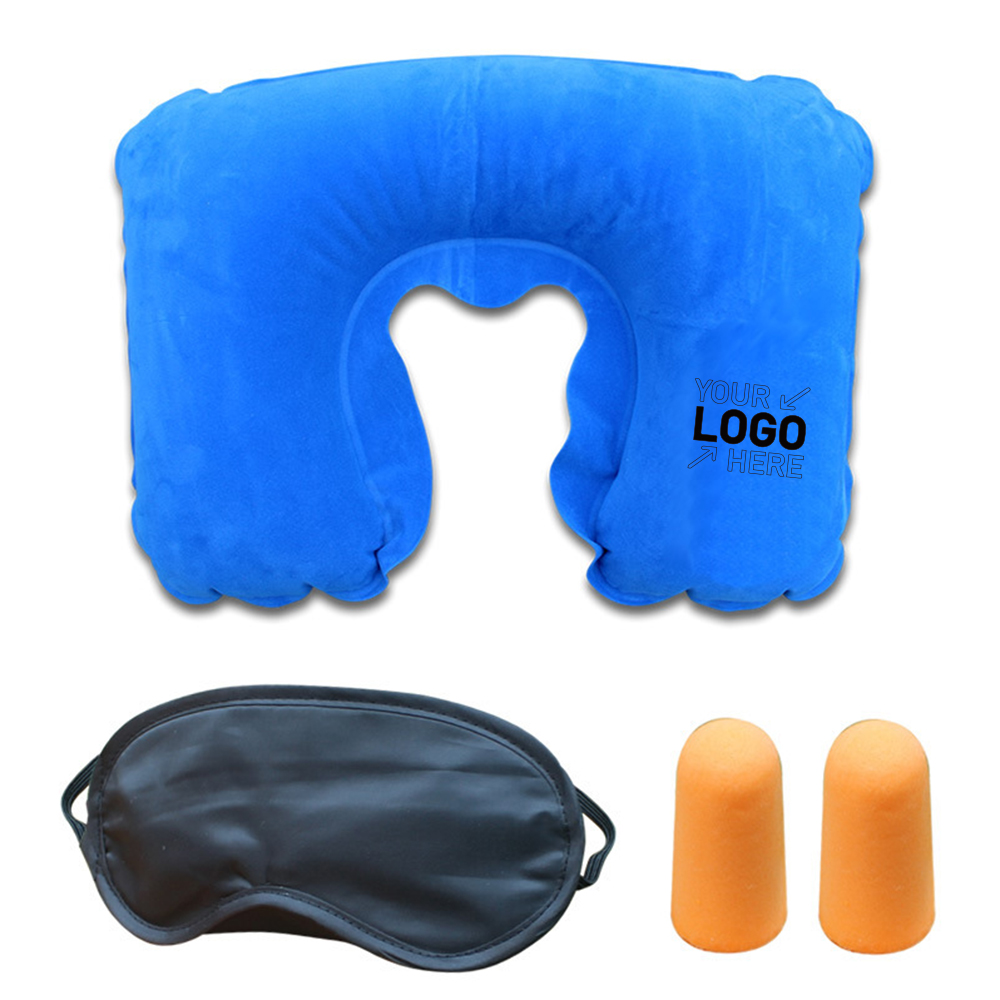 Travel Pillow Kit W/Ear Plugs & Eye Mask 1