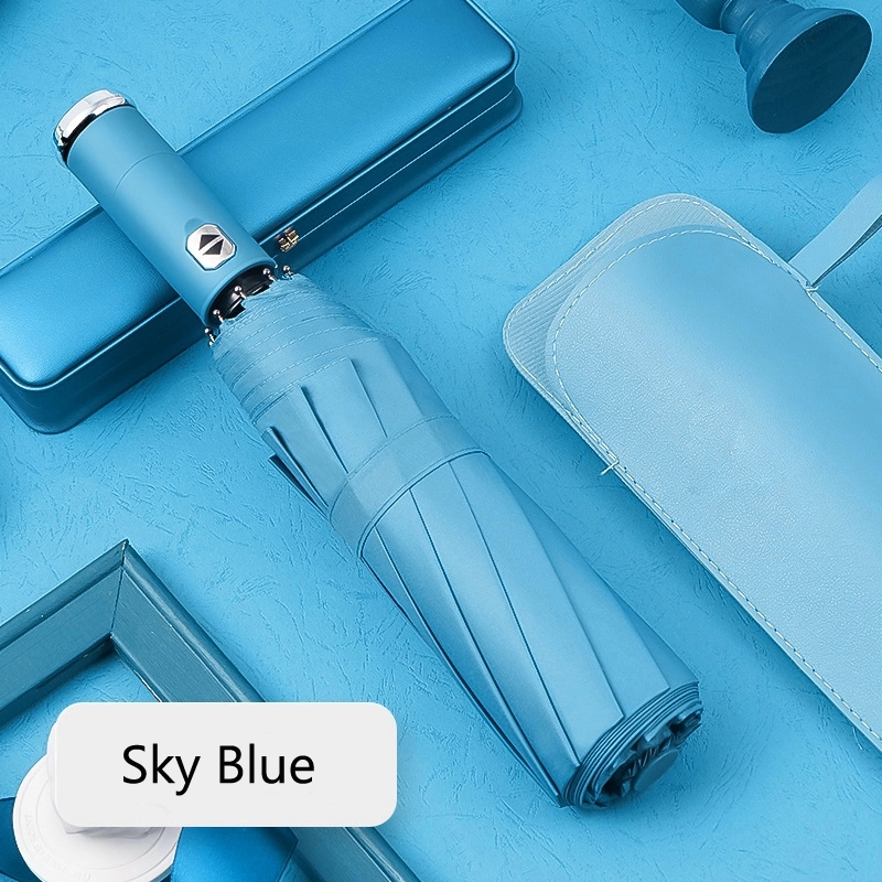 Windproof Travel Automatic Umbrella with Flashlight Handle 5