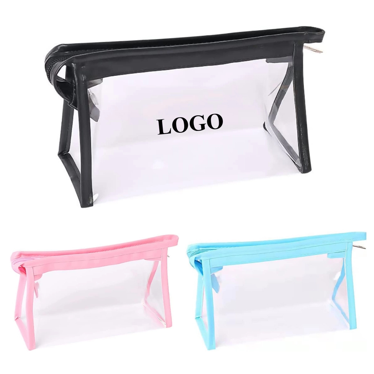Clear Waterproof Pvc Cosmetic Bags With Zipper 2
