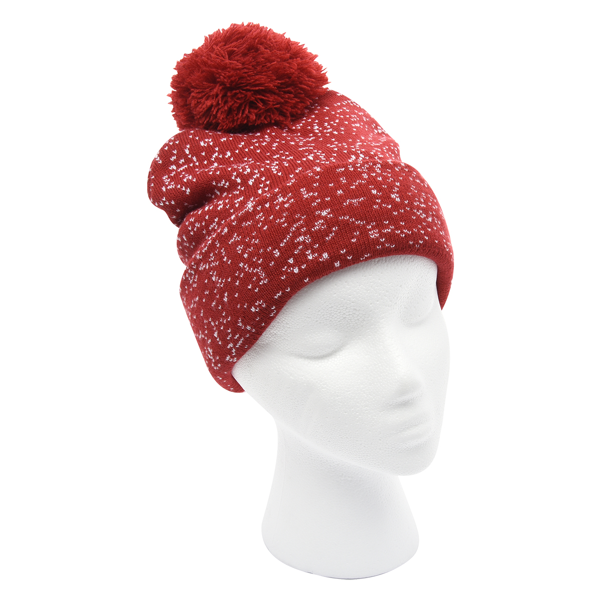 Speckled Pom Beanie With Cuff 7