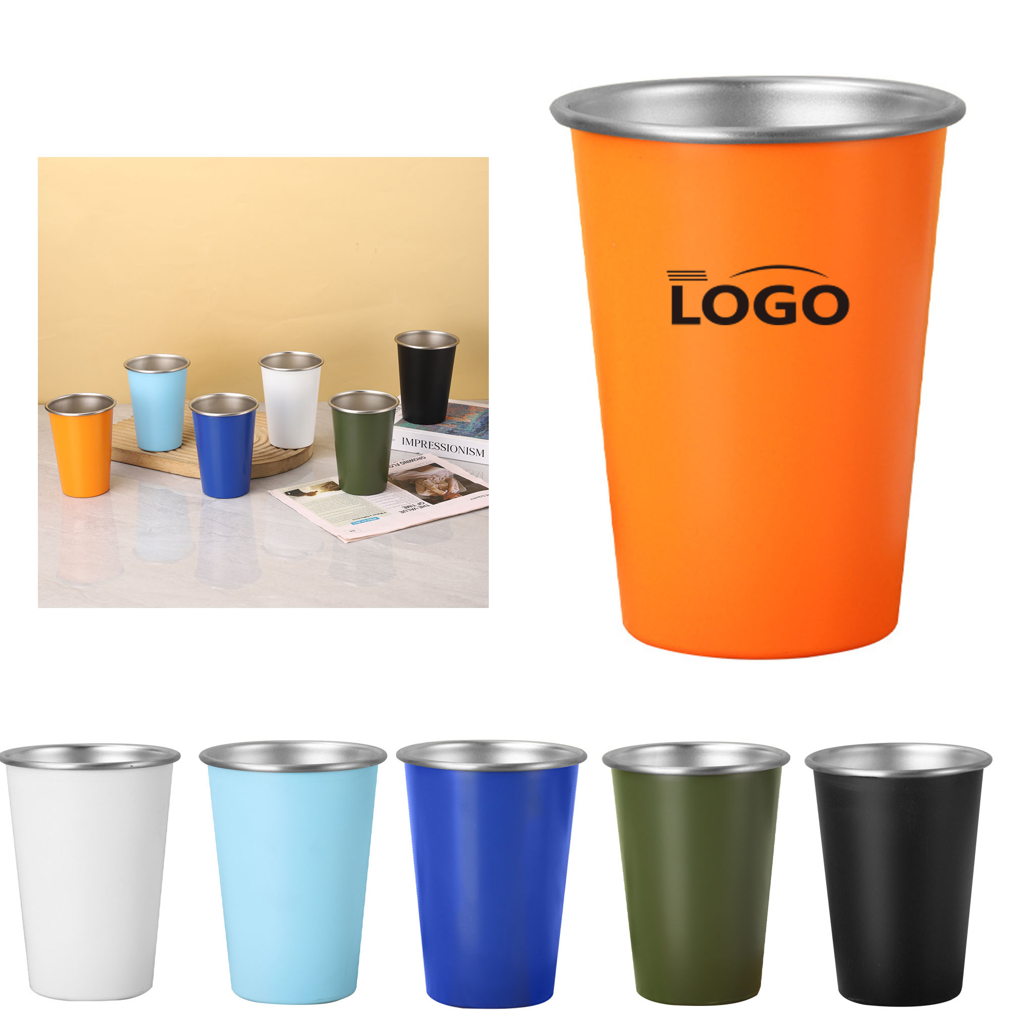 Field Use Stainless Steel Cup Customizable Logo 2