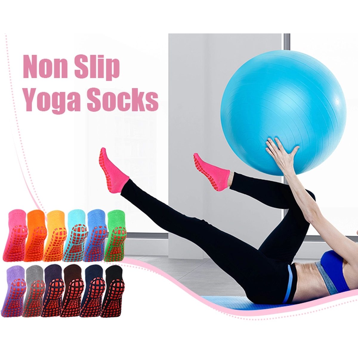 Non-Slip Skid With Grips Colorful Soft Sport Socks 2