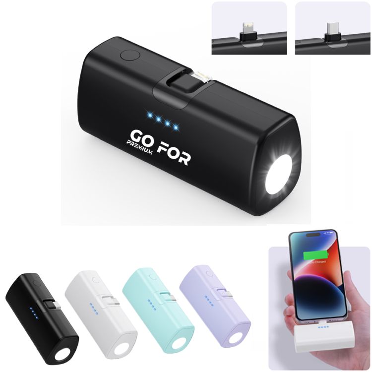 2 in 1 Portable Power Bank with Flishlight-5,000mAh 1