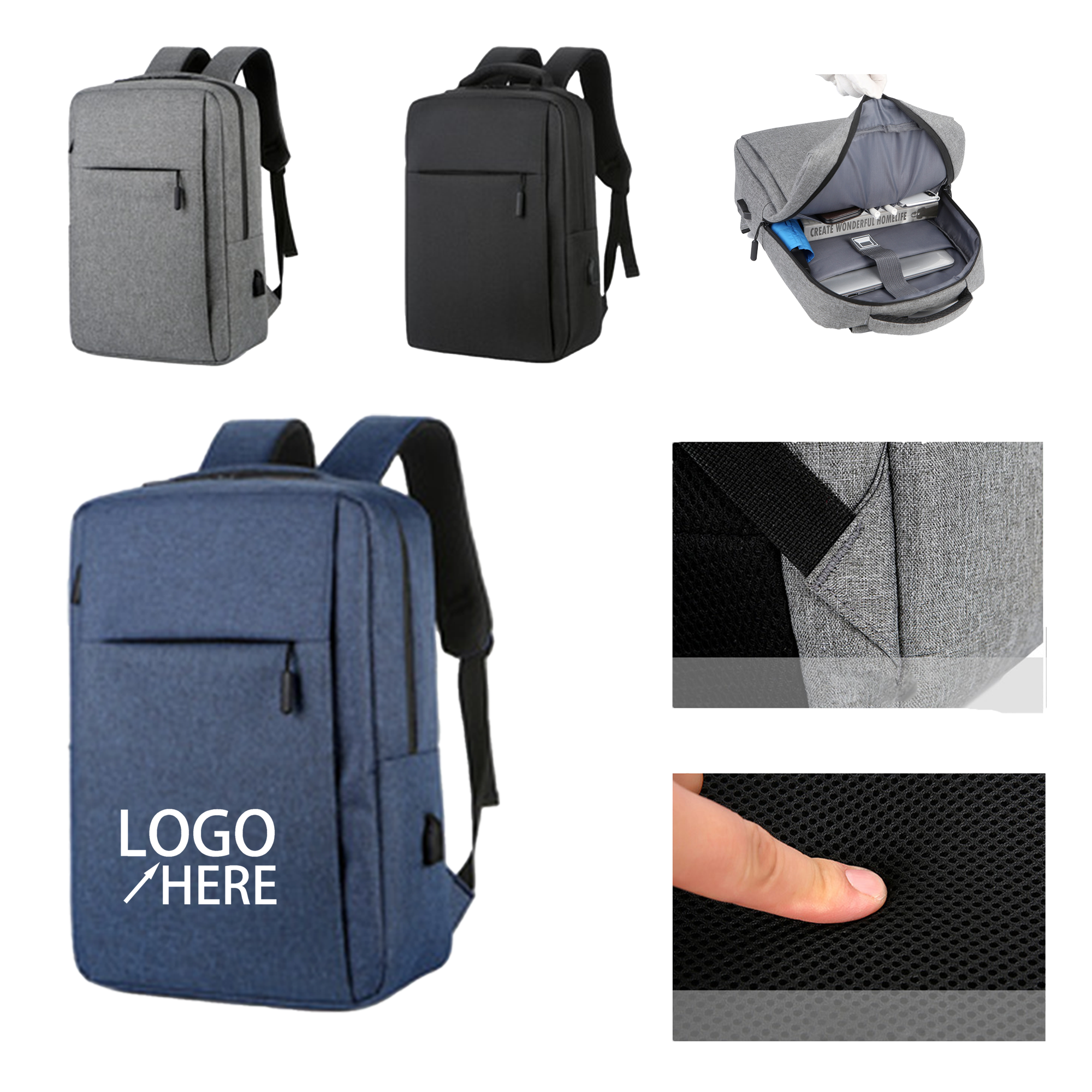 Spacious Oxford Fabric Backpack 1