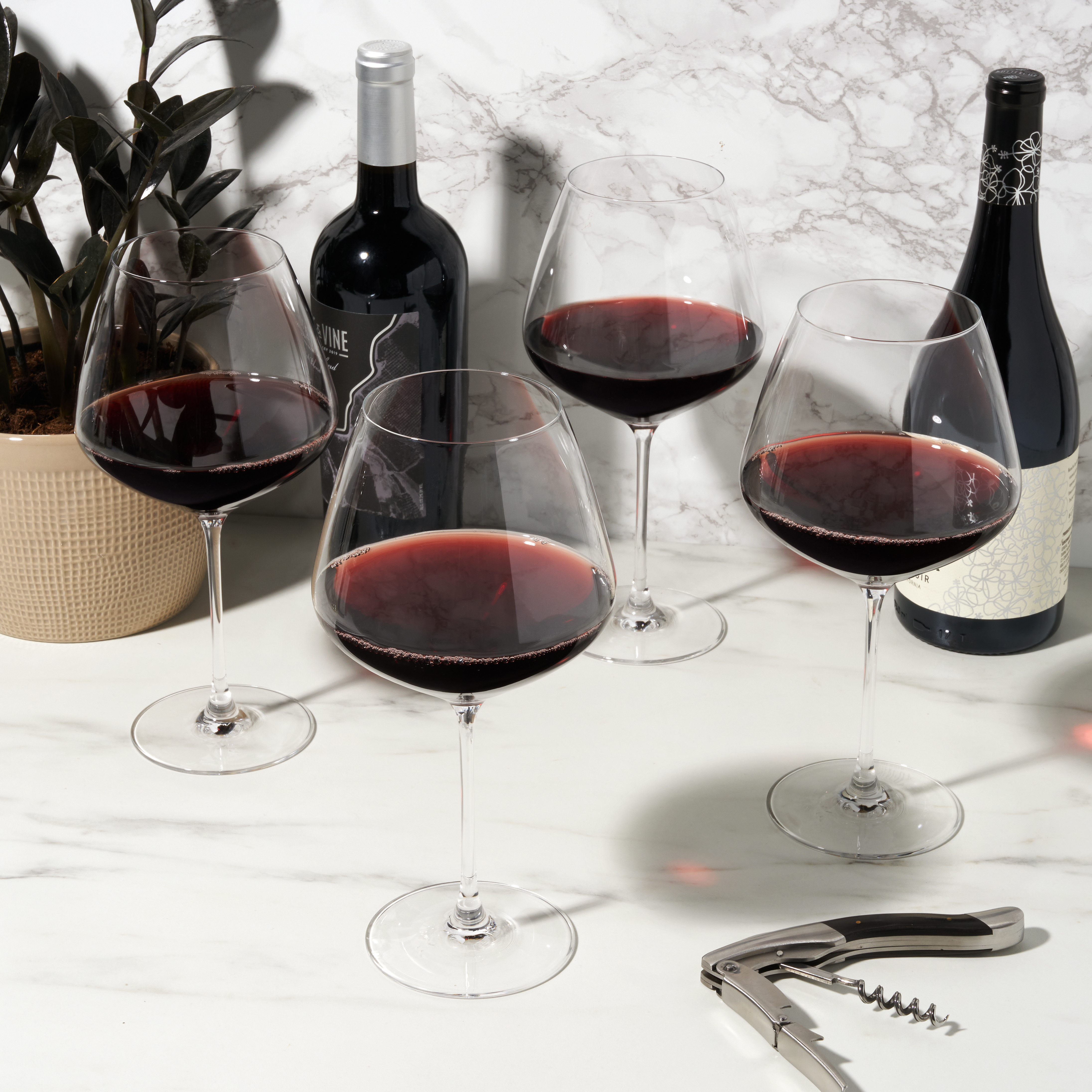 Viski® Reserve Inez Crystal Burgundy Glass, set of 4 6
