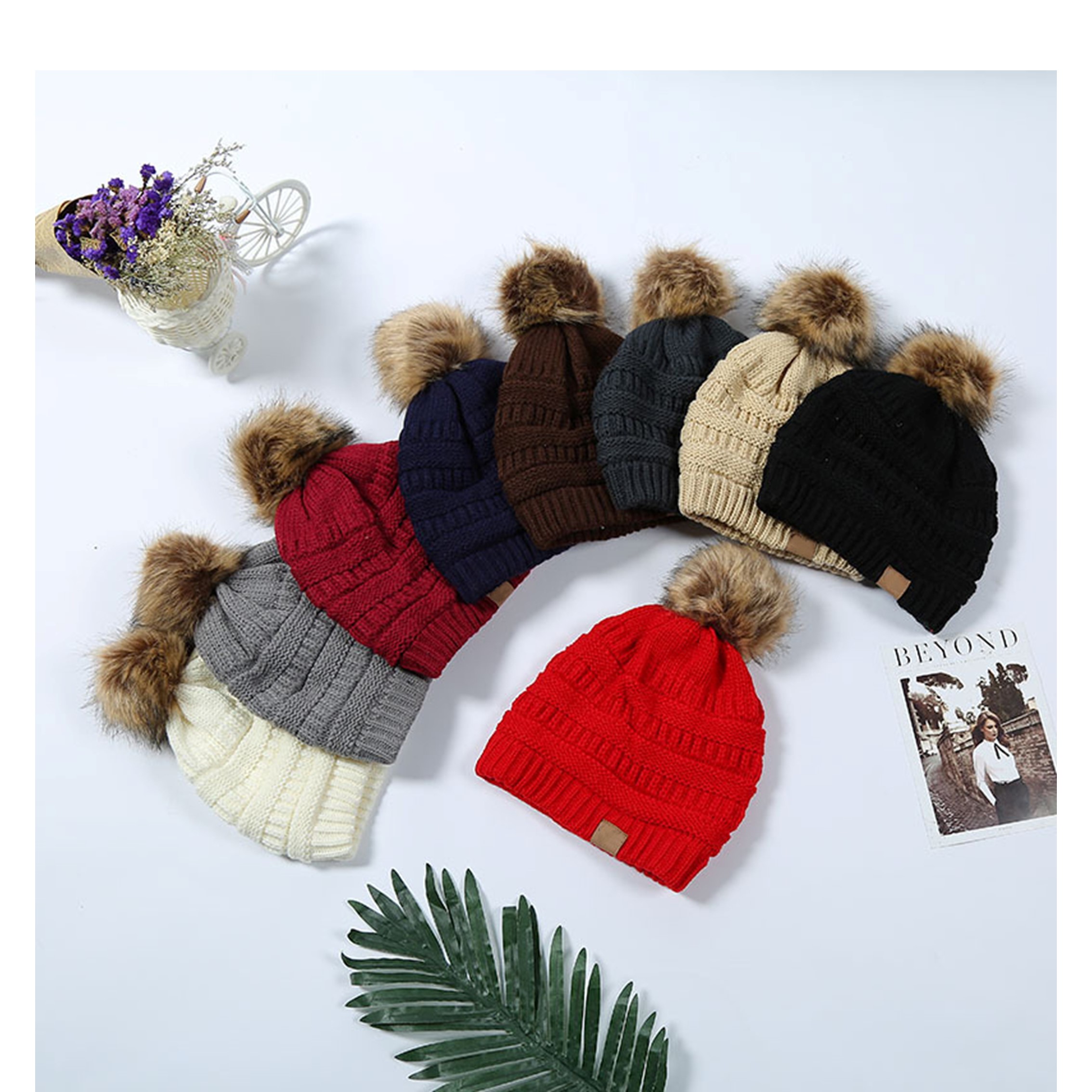 Pom Pom Knit Hat 4