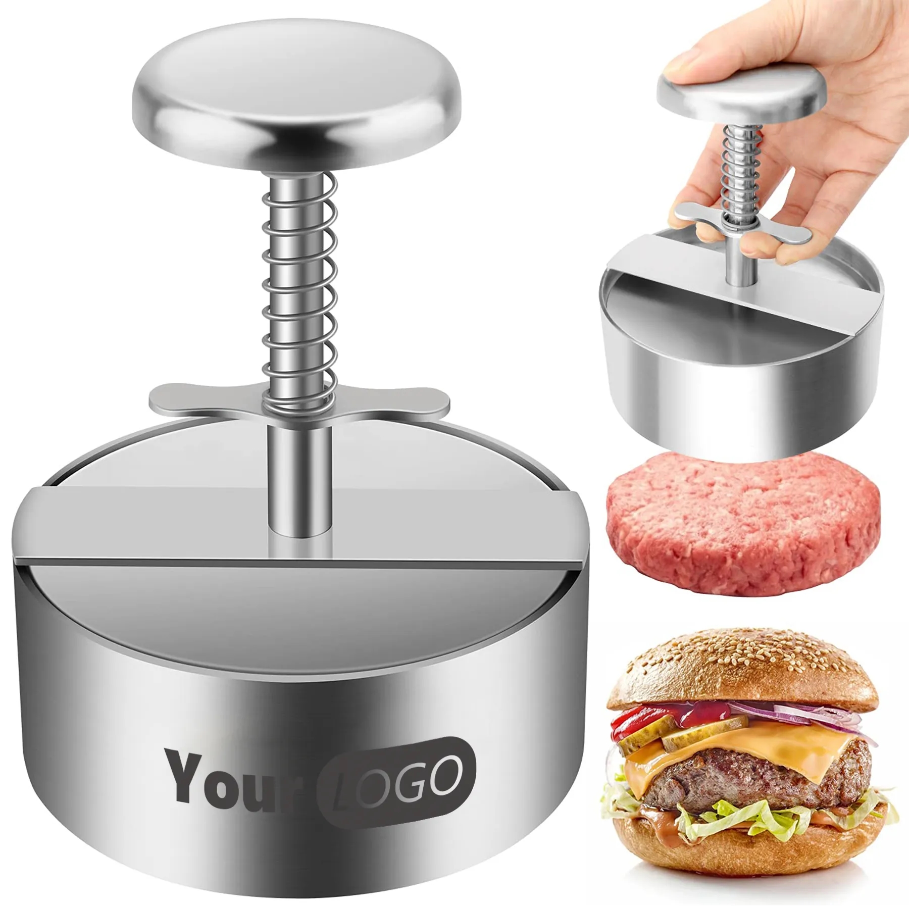 Stainless Steel Adjustable Hamburger Patty Maker 6