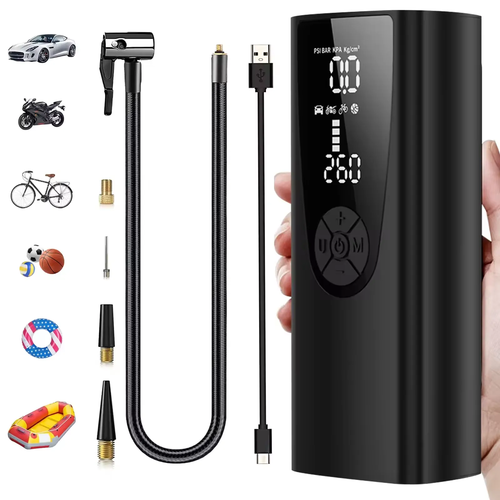 150PSI Portable Air Pump for Car Tires with Storage Case 2