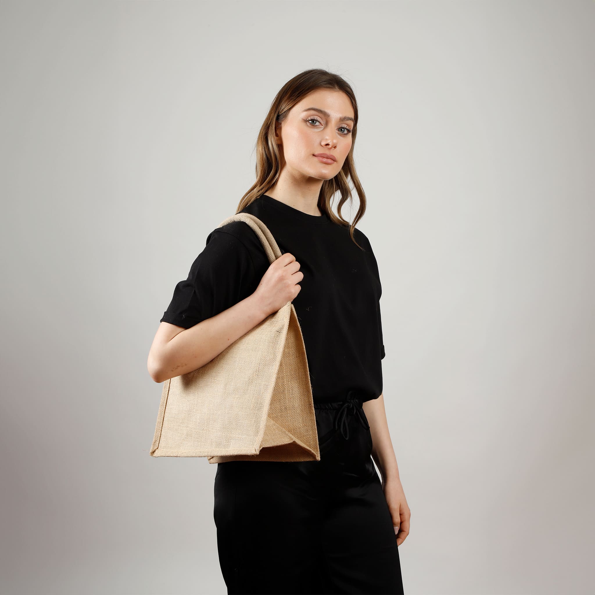 Square Jute Tote Bag, custom tote bag with logo imprint 25