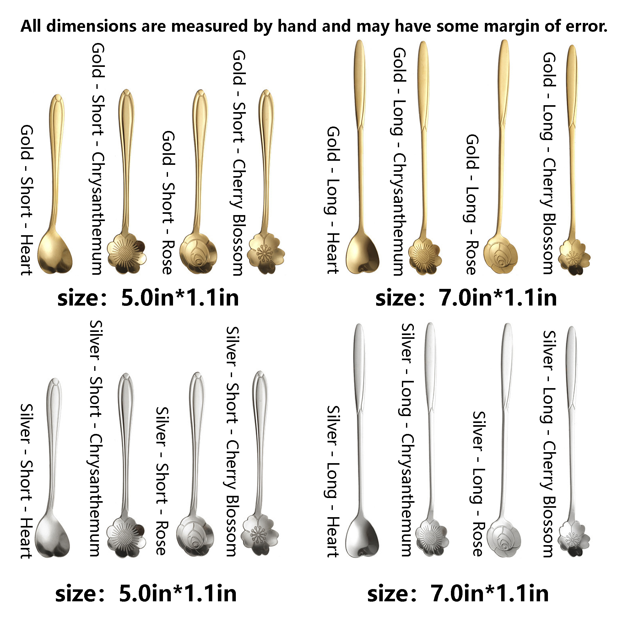 Silver stainless steel heart pattern coffee spoon 2