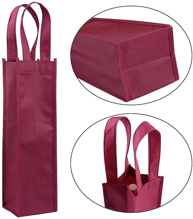 Non Woven Single Bottle Wine Tote Bag 1