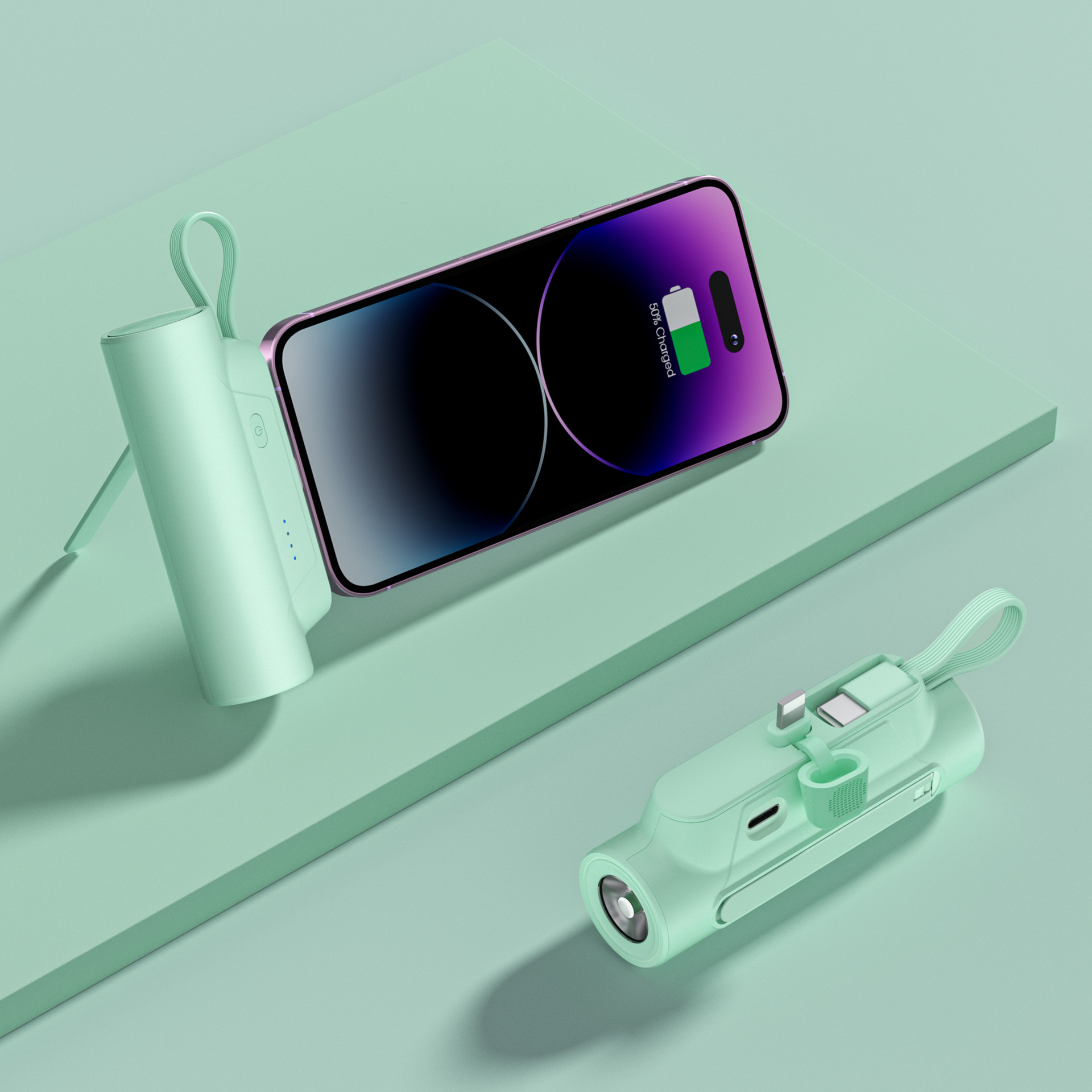 5000Mah Mini Capsules Charger With Flashlight 2