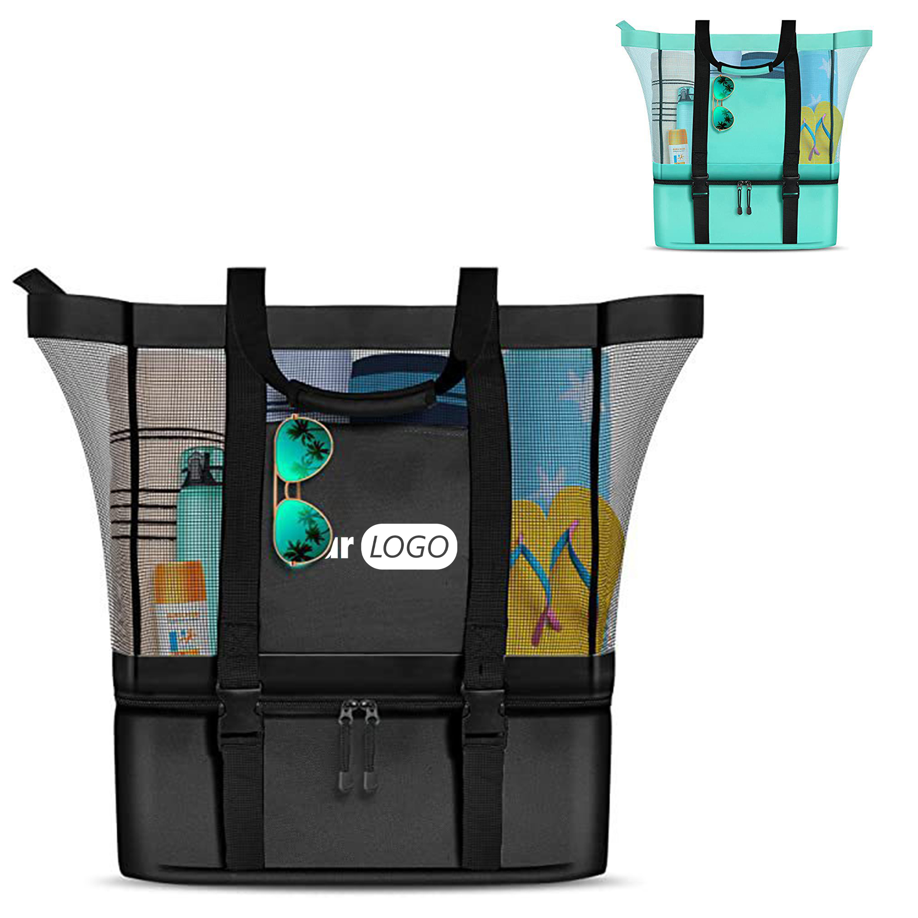 pu nylon Mesh Beach Tote Bag 4