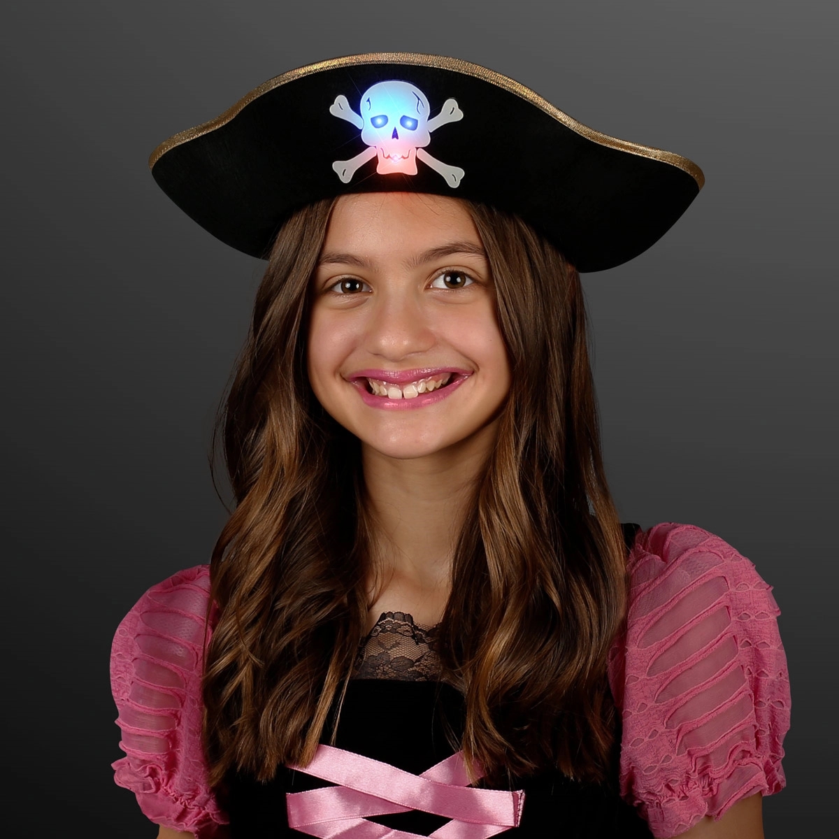 LED Pirate Hat with Flashing Skull 4