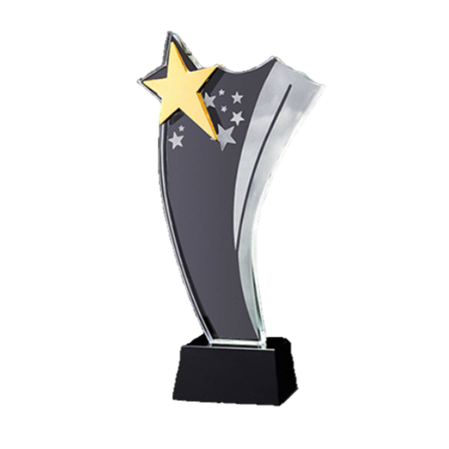Custom Crystal Award With Wooden Base 2